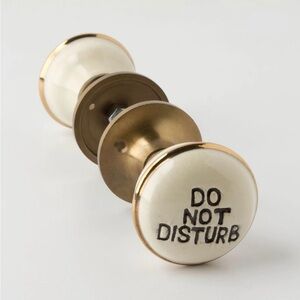 NWOT- Anthropologie Cream and Gold Do Not Disturb Door Knob
